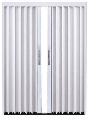 Porte pliante en aluminium avec serrure pour cuisine, salle de bain, porte de grange blanche accordéon pour porte/buanderie/salle de bain douche 167,6 x 203,2 cm