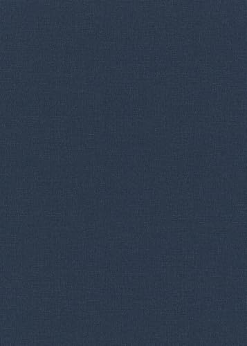Erismann 10444-08 Elle Papier peint intissé, aspect lin, structure textile, couleur unie, bleu