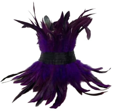 Blausky 1 gargantilla gótica de plumas, collar de plumas para estola de plumas, Halloween, collar de plumas, cuello de plumas, bufanda para fotos, cosplay, fiesta, lila A