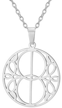 OAUWKEIY Pendant Necklace Cut-out geometric necklace personality fashion chalice well pendant men's women's necklace Jewelry