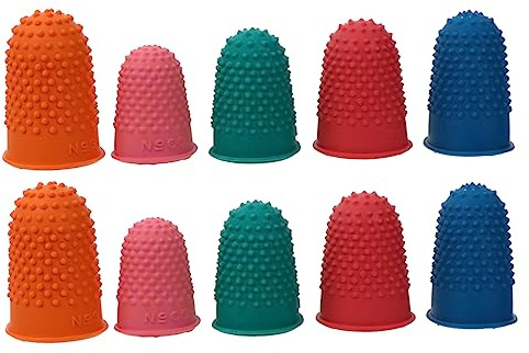UTHCLO Dediles para Dedos 10 Piezas Colores Variados Antideslizantes de Goma Gruesa Reutilizables para Trabajo Manual y Cuidado Personal