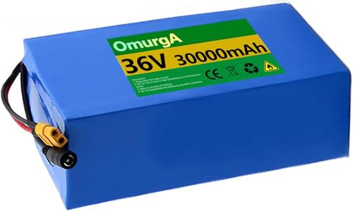 Batería Ebike 36V 10Ah 15Ah 20Ah 25Ah 30Ah,Batería Litio Bicicleta Electrica 36V PVC Impermeable Batería De Alta Potencia para 200W 500W 800W Motor con Cargador 36V 20AH,XT60