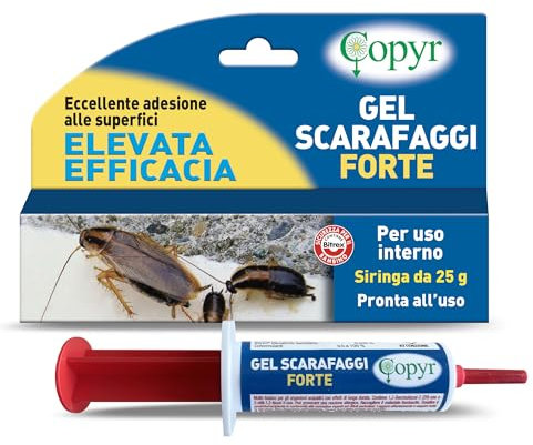 Copyr Gel Scarafaggi Forte - Antiscarafaggi e Blatte Pronto all'Uso, 25g x 1 Pz - da Applicare in Gocce, per Ambienti Interni