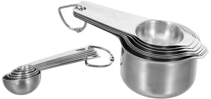 Alipis 2juegos Herramientas De Medición De Cocina Tazas Medidoras y Cucharas Medidoras De Acero Inoxidable Para Cocina y Hornear Utensilios De Para Hornear