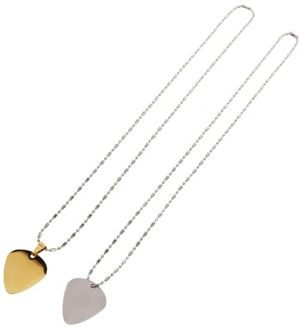 Milisten 2stücke Gitarrenplektrum-halskette aus Edelstahl Plektrum-anhänger für Gitarristen Dekorative Kette zum Tragen als Schmuck für Gitarre und Selbst