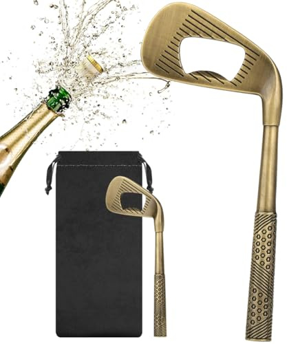Golfschläger Flaschenöffner, Bier Flaschenöffner, Bierzubehör, Bieröffner | Vatergeschenke, Weihnachtsgeschenke, Geburtstags, Party, Bar, für Männer, Frauen, Vater, Freund, Bronze, mit Geschenktüte