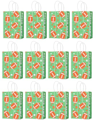Oxtxuzdm Fußball-Papiertüten-Set, 12 Stück, Kindergeburtstag, Party, Schule, Spiel, Goodie für Jungen, Partytüten