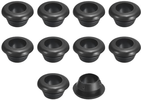 TA-VIGOR 30Pcs Rubber Grommets, 12mm ID 10mm Drill Hole Double Sided Hollow Wire Gasket Plug, Electrical Cable Hole Protectors for Office, Home, Automotive