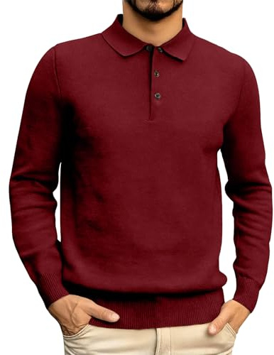 Pullover da Uomo Pullover Invernale da Uomo Maglione Maglione da Uomo Maglione da Uomo con Collo Polo Maniche Lunghe Maglione in Maglia Fine Moda Casual Classica per il Quotidiano e l'Ufficio, 01