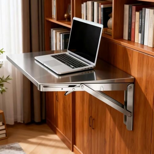 Tavolo pieghevole a muro Tavolo pieghevole sospeso Postazione di lavoro for computer da ufficio for cucina/sala da pranzo/garage/lavanderia/ripostiglio(80x40cm/32x16in)