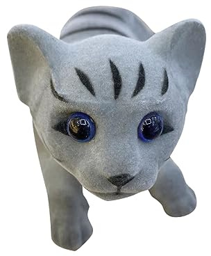 Car Dashboard Decoration: Nodding Cat Figurine, Cute Bobblehead, Kitten for Shelf, Home, Car Or Office, Gray