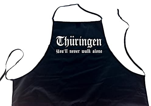 ShirtShop-Saar Thüringen - You'll Never Walk Alone; Schürze (Latzschürze - Grillen, Kochen, Berufsbekleidung, Kochschürze), schwarz