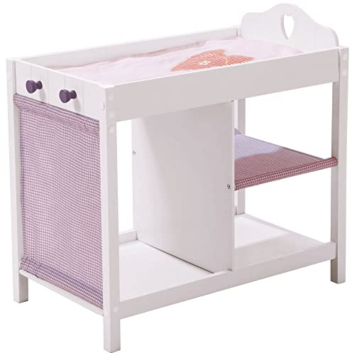 roba Lettino e Fasciatoio per Bambole Tutto in Uno, Serie Fienchen, Accessori in Tessuto, Bianco