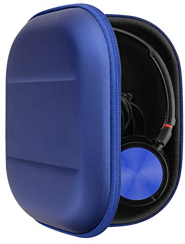 Geekria Shield Headphones Case Compatible with Sony MDR-ZX330BT/ZX310AP/ZX300/ZX110, Replacement Hard Shell Travel Carrying Bag with Cable Storage (Blue)