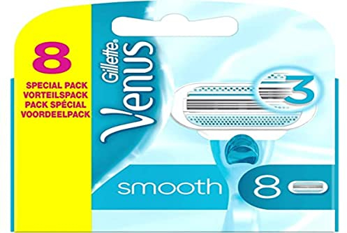 Gillette Venus Smooth Rasierklingen Damen mit Feuchtigkeitsstreifen für Hautschutz, 8 Ersatzklingen