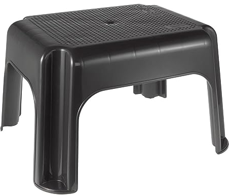 keeeper Tritthocker GS-&TÜV-geprüft bis 150 kg, 24cm hoch, Polypropylen, Grau/Graphit, 36,5 x 30 x 24 cm