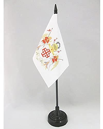 AZ FLAG bordsflagga ridning ordning St Sépulcre av Jerusalem 15 x 10 cm - liten kristen kontorsflagga 10 x 15 cm
