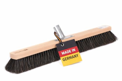 Rosshaar Besen 100cm Breit mit Metallhalter 28mm XL Saalbesen ohne Stiel | Rosshaar-Naturhaar-Borsten-Mischung, Sehr weich, Sehr gute Staubbindung, Ohne Stiel, Für Innen