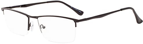 Eyekepper Qualität Halbrand Metall Lesebrille Federscharnier Lesehilfe in Schwarz+1.25