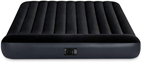 Intex 64150 - Materasso Gonfiabile Dura-Beam Pillow Rest Matrimoniale con Pompa Elettrica Incorporata, PVC, Nero, 152x203x25 cm