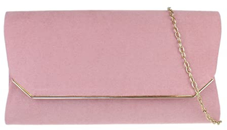 Girly Handbags Womens Plain Faux Suede Clutch Bag
