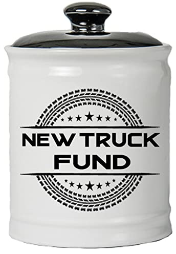Cottage Creek Jars - New Truck Fund Piggy Bank, 6 Ceramic Truck Savings Bank, Truck Gifts for Men, Dad, Boyfriend, Guys - Truck Accessories for Home & Office Decor