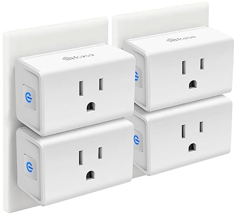 Kasa Smart Plug Mini 15A, Smart Home Wi-Fi Outlet Works with Alexa, Google Home & IFTTT, No Hub Required, UL Certified, 2.4G WiFi Only, 4-Pack(EP10P4) , White