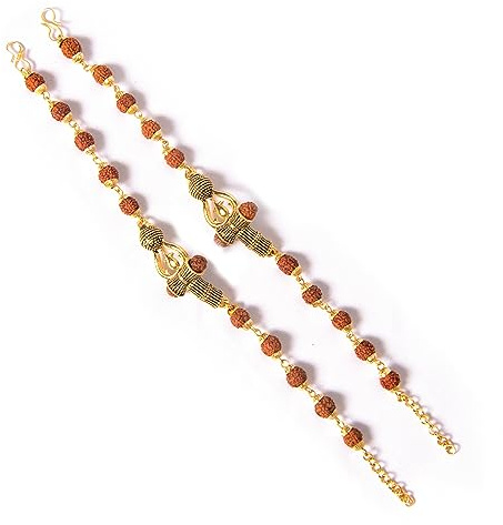 Wonder Care Äkta Rudraksha Mala, 5 Mukhi, äkta himalayanska rudraksha-frön, religiös dekoration för halsband, radband, armband för meditation, importerad från Nepal (cirka 8 mm), 7 inch, Kristall