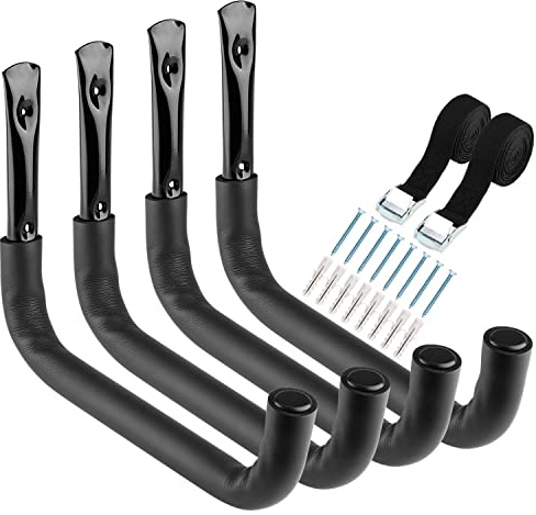 Heavdace Garagenaufbewahrung, Kajakhaken, 39 cm, Wandhalterung, Surfbrett-Rack, 4 Stück, robuste Kanu-Aufhänger, jeder Haken hat eine maximale Belastung von 45 kg