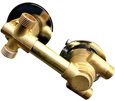 2/3/4/5 Way Upgraded Brass Shower Valve Mixer Thermostatic Faucet G1/2 Screw Thread Diverter Control Shower Cabin Mixing Tap, Brass Cartridge, Thickened Dual Handle (2 Output 10cm)