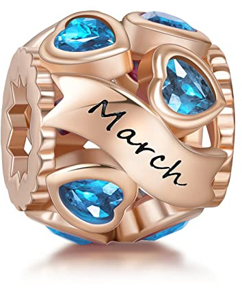 NINGAN Argent sterling 925 Pierre de naissance or rose et argent Convient pour les femmes serpentine bracelet collier Maman famille cadeau d'anniversaire