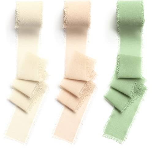 CHUQING 3 Rollen Geschenkband Chiffonband 3,8 cm x 6 m Schleifenband Bänder für Hochzeiten, Festival