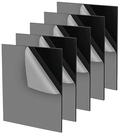 QEEYON 6 PCS Schwarz Acrylglas Platte A4 Schwarz Acrylplatten1MM Quadrat Acrylscheiben Laserschneidbar Acryl Kunststoffplatte für Schilder, DIY Display Projekte Handwerk,Malerei 29.7 x 21cm