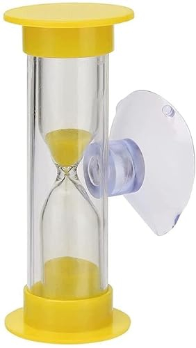 Minuteur de brossage des dents de 3 minutes pour enfants avec ventouse, décoration de la maison, sablier fait à la main, minuteur de nettoyage pour enfants (jaune) habile et professionnel