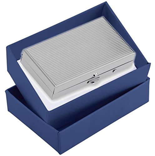 Pillendose Hanau (5,5x3 cm) | 2 Fächer | Premium Silber Plated versilbert | Edles Reise-Etui | Inkl. Box