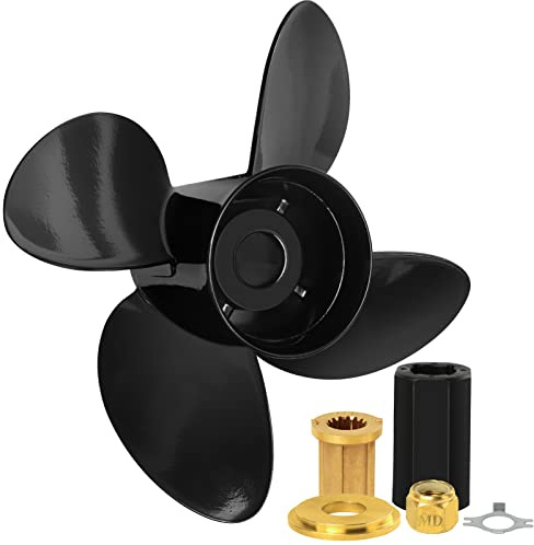 NOVINO Boots-Außenbordpropeller für Mercury Mercruiser Alpha One/Bravo One Motoren, Aluminiumpropeller 135–300 PS, 2 & 4-Takt mit Thru Hub Auspuff & 15 Zähne Spline, Rechtsdrehung