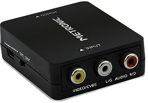 Metronic Universal RCA till HDMI-adapter adapter justerbar utgång 720P / 1080P video ljudkonsol Xbox 360, PS1, PS2, WII, N64, Gamecube, Snes, NES, PSP, kamera, DVD-spelare, VHS, 370276
