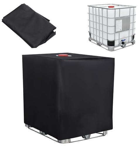 Frevoitna 120×100×116cm Abdeckplane Wasserdicht, IBC Tank Abdeckung, 1000 Liter Wassertank Zubehör, Wassertank Schutzhülle, 1000-Liter-Wassertankabdeckung für den Außenbereich, IBC Tank Deckel