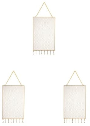 Leisurealeaneag 3er-Set, Wandmontage, Raster, Schmuck-Organizer für Schlafzimmer, Schrank, Damen, vertikal, 28 x 18 cm