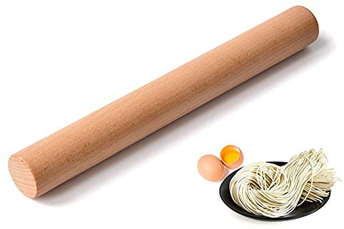 Rouleau à pâtisserie en bois massif, bâton de nouilles, boulettes de ménage, long rouleau à pâtisserie (couleur : bois, taille : 40 x 3 cm) (bois 30 x 3 cm)