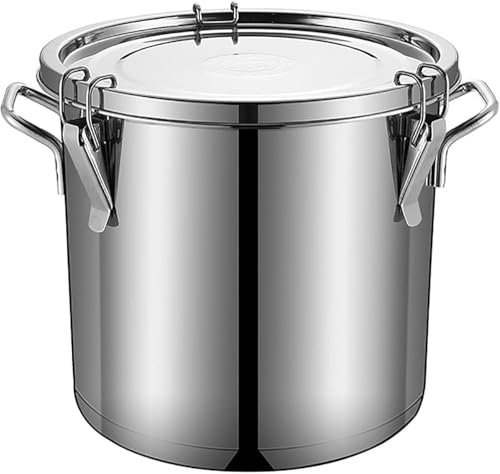 Olla grande de acero inoxidable 304 de 50 litros, con diseño grueso de doble capa para conservar el calor durante 24 horas, ideal para cocinar y almacenar alimentos. Tamaño: 40 x 40 cm