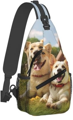 QVUEagriSJ Schultertasche für Herren und Damen, Crossbody-Rucksack, Delfin, Crossbody-Tasche, Brusttasche für Reisen, Sport, Hund auf dem Rasen, Einheitsgröße, Sling-Rucksäcke