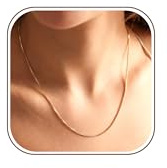 BodyBonita Collana a Catena in Oro - Collana Girocollo con Chiusura in Argento Sterling 925 placcata in Oro 14K, 14/16/18/20 Pollici, Collana a Spina di Pesce con Catena Figaro Sottile