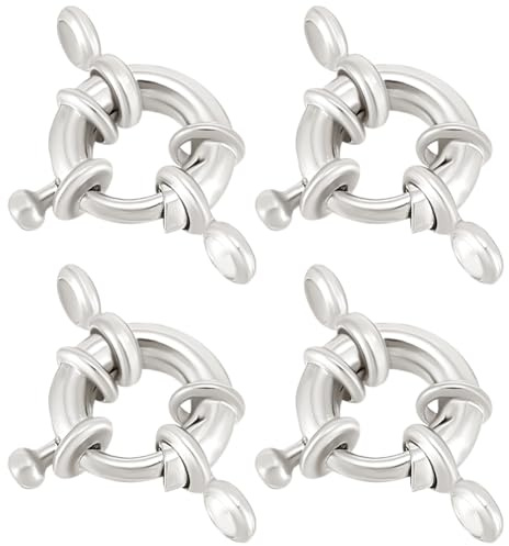 Beebeecraft 1 Scatola 10 Pezzi Fermagli A Molla Rotondi 925 Fermagli A Moschettone Placcati in Argento Sterling con Anelli di Chiusura Collegamento per Collana Ciondoli Grilletto Aperto Accessori per