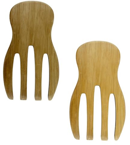 Luckious 2 PCS Wooden Salad Mixing Spoons Set – Eco-Friendly Salad Tossing Forks for Lightweight Meal Prep, Ideal for Salad Bowls and Fruit Mixing in The Kitchen