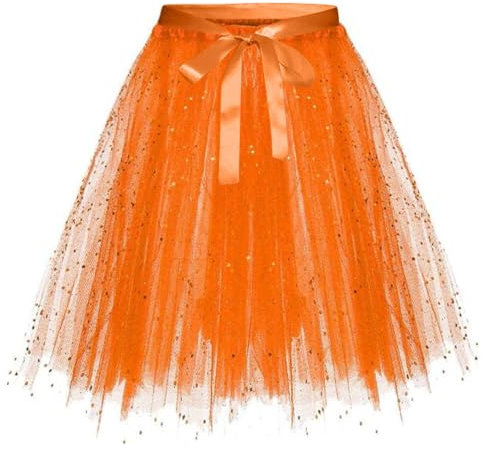 GFPGNDFHG Tüllrock Damen Tutu 20er Jahre Kleid Karneval 80er Puffy Kostüm Regenbogen Duo Tennis Silvester