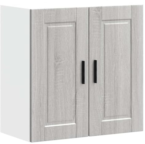 Myheimly Küchenschrank Holzwerkstoff,hoher Küchenschrank, Schrank,Küchenzeile,Schrank Küche,Einbauküche Küchen-Hängeschrank Porto Grau Sonoma Holzwerkstoff