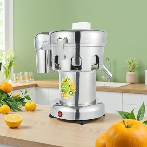 Extracteurs de jus commerciaux, centrifugeuse Robuste de 370 W avec Filtre, Presse-Agrumes en Acier Inoxydable 2 800 TR/Min, capacité de jus de 80 à 100 kg/h