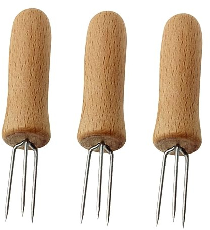 Toyvian 3stücke Maisgabeln Aus Edelstahl Drei-pin Design Maishalter Und Maisspieße Obstspieße Für Kochen Und Bbq Robust Und Langlebig Und Handlich Für Picknick Und Grillen