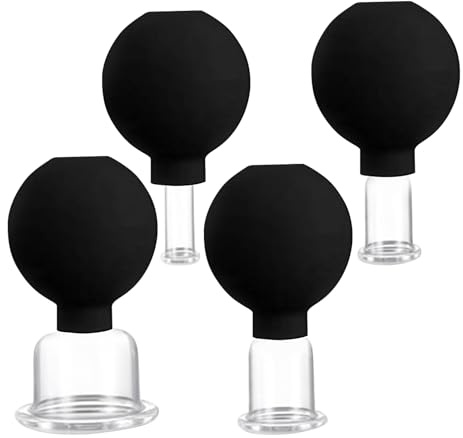 Schröpfset für das Gesicht | Saugglocken für Gesichtsmassage | Set mit 4 Vakuumabsaugungen für Kosmetiker und Zuhause